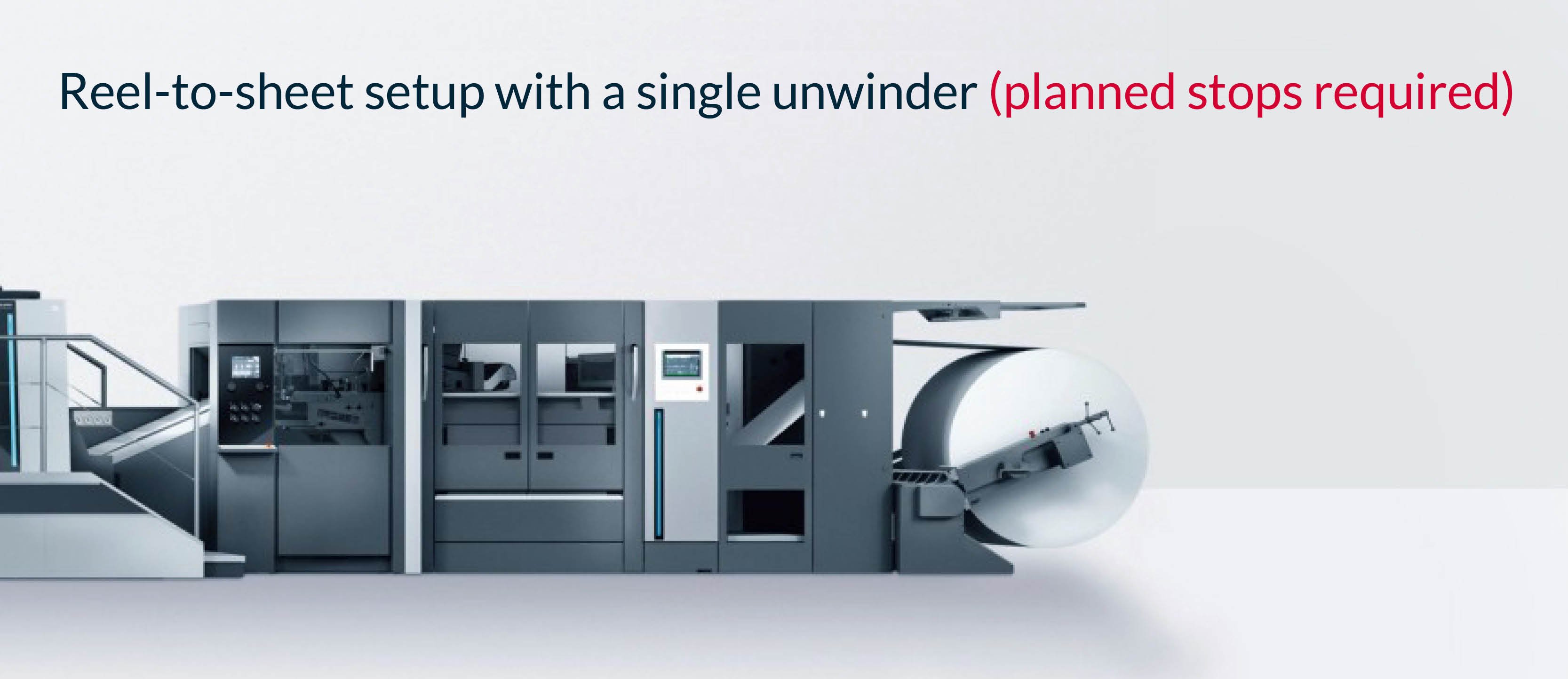 Web-to-sheet set up with single unwinder