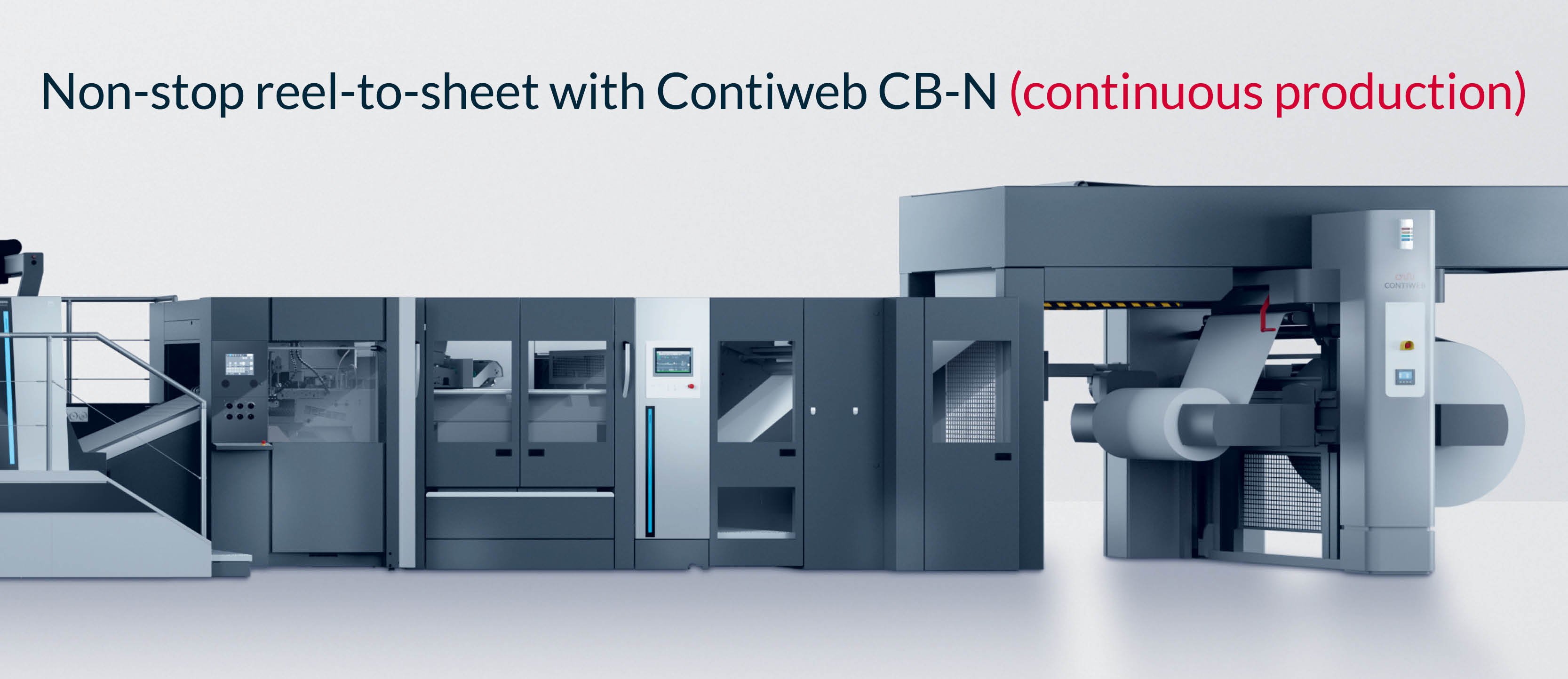 Web-to-sheet set up with Contiweb CB-N Non-Stop Unwinder