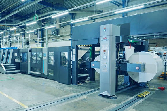 Contiweb CB-N Non-Stop Unwinder at Moderna Printing